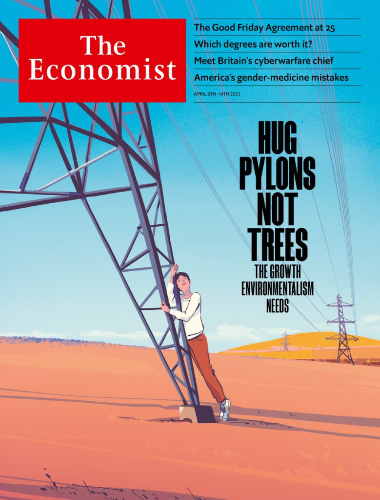 Cover of ‘The case for an environmentalism that builds’ article from The Economist